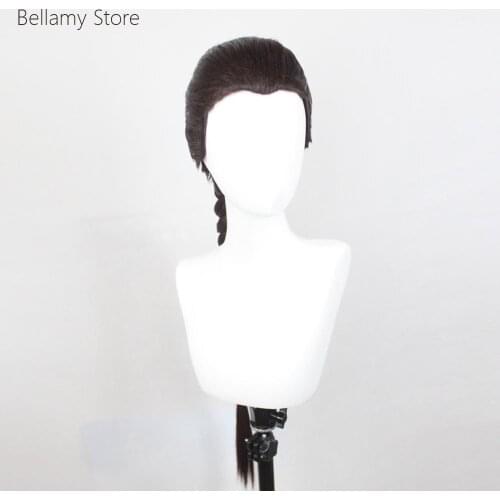 Rainbow Six COS Female Ghost Dark Brown Long Braids Cosplay hairwear Wig+Wig Cap