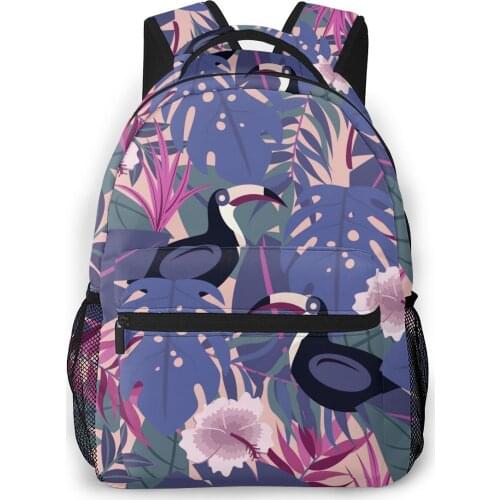 2021 Travel Backpacks Tropical Forest Birds And Flowers Girl Backpack For Women Large Capacity School Bag For Teenage