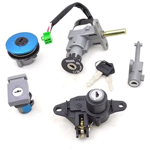 2088 Motorcycle Ignition Switch Lock+Fule Gas Tank Cap Cover Lock Set For Haojue Suzuki HJ125T-9C HJ 125 125cc Spare Parts