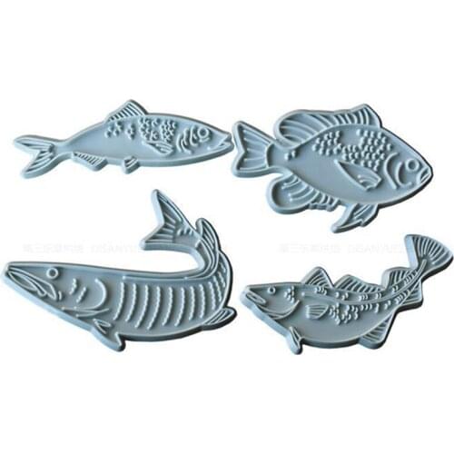 4 pcs/set DIY Fish Shape Bakeware Mold Baking Cake Tools Sugar Craft Mould Cake Decoration Mold E235