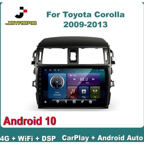9" For Toyota Corolla 2009-2013 Android 10 Carplay Auto 4G Sim WiFi DSP RDS Car Radio Multimedia Video Player Navigation 2Din