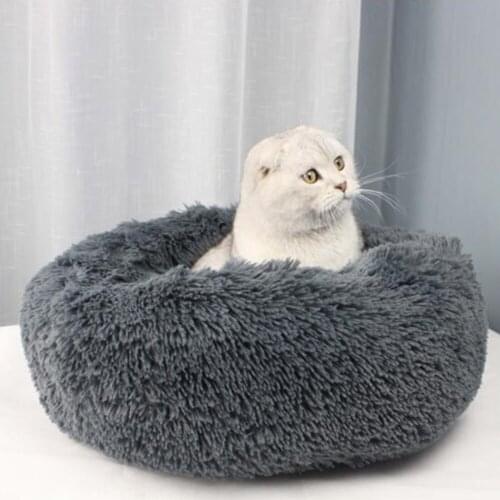 Pet Winter Warm Sleeping Bag Long Plush Super Soft Round Dog Bed Cat Cushion Puppy Mat High Qulity 2020 New S M L 3