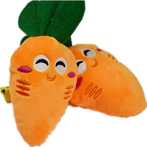 Dog Chew Squeaker Toys Carrot Dog Toy Durable Natural Cotton Plush Chewing Toys Dog Interactive Toy