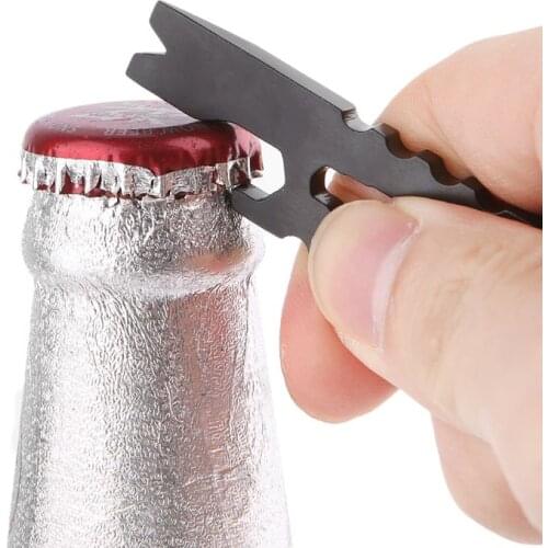 Stainless Steel EDC Pocket Multi-Tool Skull Bottle Opener Pry Bar Crowbar Keychain Tactical Survival Tool