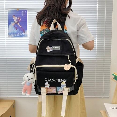 2021 Korean fashion trend women backpack Contrast nylon large capacity travel backpacks