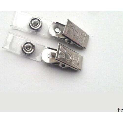 1000 Pcs Metal Clips with Clear Vinyl Straps/snaps for Id Badge Holder