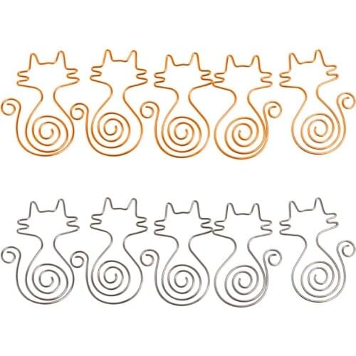 Cute Cat Metal Paper Clips Pin Book Bookmark Memo Clip Office School Stationery
