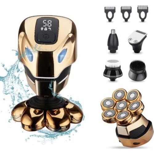 Multi Grooming Kit Digital Display Electric Shaver Hair Trimmer Beard Electric Razor Wet Dry Men Facial Body Shaving Machine