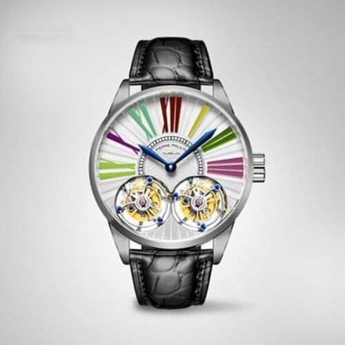 Top Tourbillon Watch Mechanical Sapphire Mirror Hollow Perspective Double NEW 2021 Business Men Watches Skeleton Designer Clock