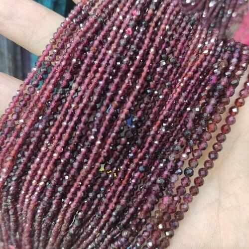 Natural Top Grade 2-4mm Minerals Faceted Garnet Stone Beads For Jewelry Materials DIY Bracelet Necklace Women Gifts 15