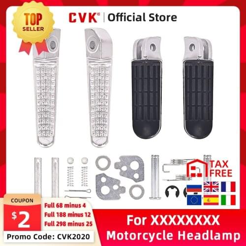 CVK 1Pair Aluminum Alloy Anti-Skid Black CNC Folding Foot Pegs Pedal Rest Front and Rear Footpegs Footrest For HONDA CB400