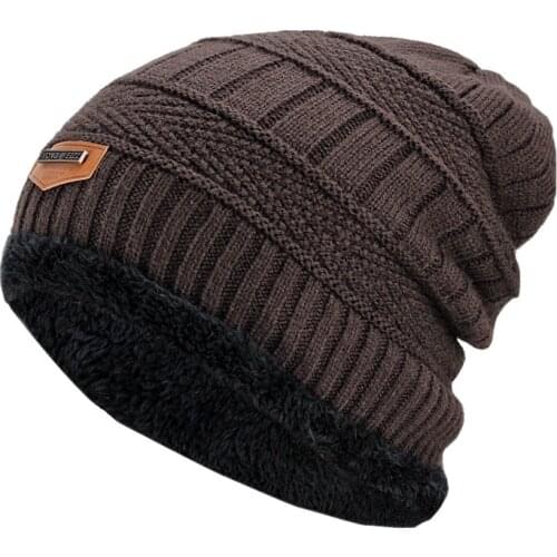 Beanies Men Winter Hat Women Knitted Hats For Men Cap Winter Beanie Hat Gorro Thick Warm Brimless Fur Bonnet Mens Cap