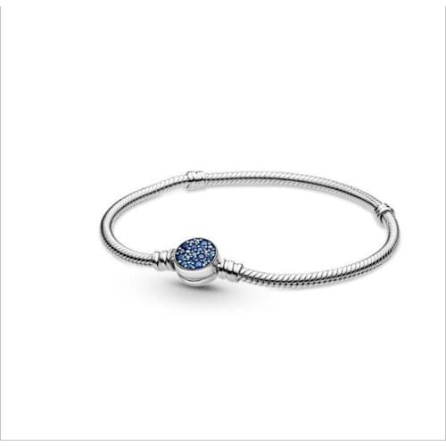 Pan home new bracelet is shining blue button shape cufflinks snake chain bracelet with bone