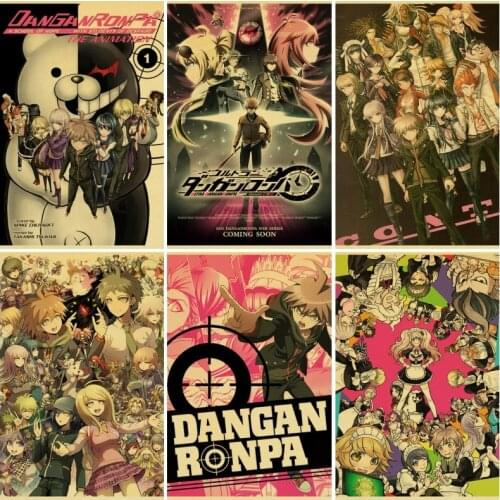Anime Gmae Poster Danganronpa Retro Canvas Painting Poster and Prints Home Room Bar Wall Decoration Poster Art Painting