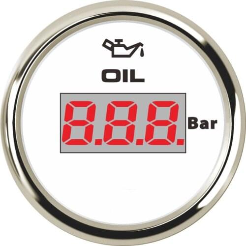 SAMDO Digital Oil Pressure Gauge Meter 7 Color Back Ground Light 52mm 0-10 Bar 9-32V For Car Boat