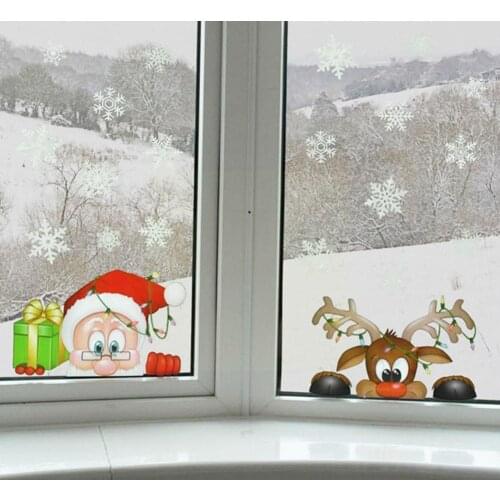 Santa Claus Elk Christmas PVC static stickers to beautify the windows to dress up the snow party glass stickers