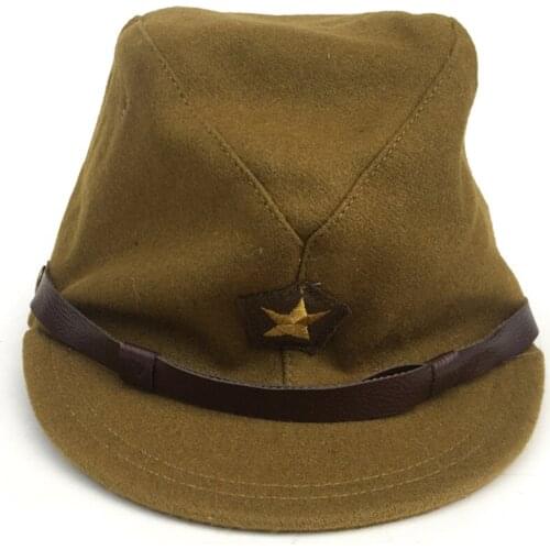Japanese Officer Hat Wool Replica WW2 Field Command Cap Sports Cap Training Cap Male Straw Hat