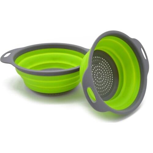 2PCS Foldable Drainer, Fruit And Vegetable Washing Basket Filter, Kitchen Tool, Foldable Silicone Kitchen Tools