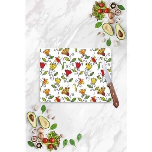 Glass Cutting Board Flower Garden Looking Heat Resistant Glass Cutting Board 30x40 Cm