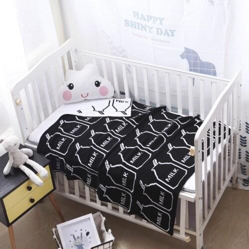 Knitted Baby Blanket Crib Bedding set Girls Cotton Fashiona Ins Room Decorations Milk Bottle Toddler Boys Bedding