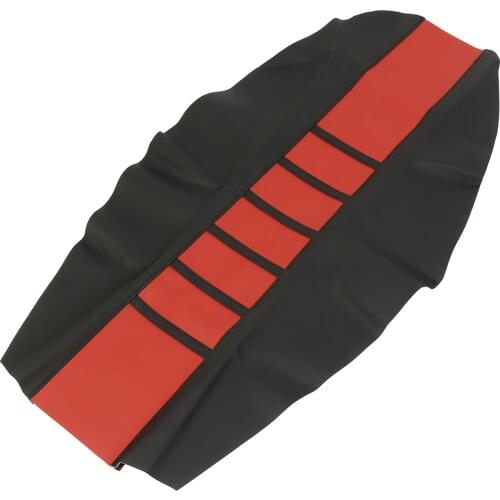 X Autohaux Universal Fabric Gripper Soft Motorcycle Seat Cover Faux Leather Striped Case For HONDA KTM YAMAHA SUZUKI KAWASAKI