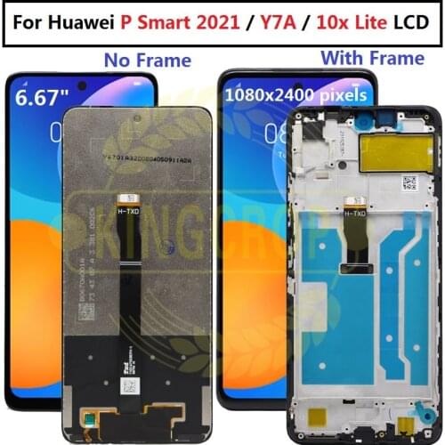 6.67"LCD Display For Huawei P Smart 2021 LCD Display Y7A Display Screen Touch Digitizer with frame for Honor 10x Lite LCD