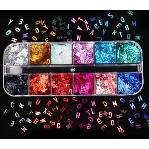 1Box Letters Sequins Resin Fillings AB Colorful Glitter Sequin Diy Nail Art Decor Crafts Epoxy Resin Mold Filler Jewelry Making