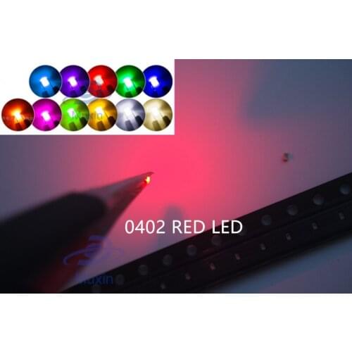 1000PCS 0402 SMD LED light-emitting diode smd Red Yellow Blue Green White Orange 1.0*0.5*0.4MM 1005 super bright