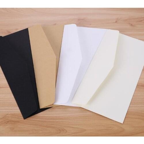 200pcs 22*11cm kraft white black paper Envelope Message Card Letter Stationary Storage Paper Gift