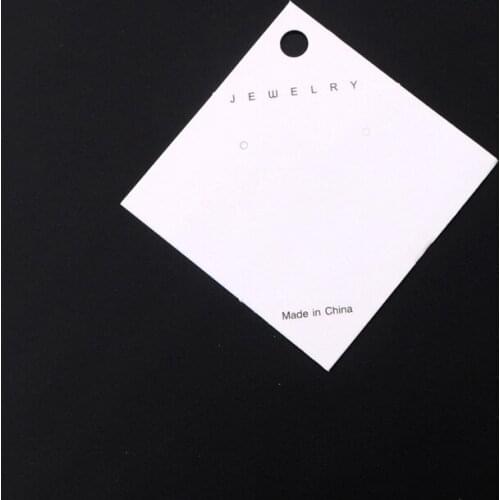 New Arrival 200pcs 5.5*5.5cm White Paper Earring Holder Display Hang Cards Fashion Ear Studs Jewelry Accessories Card
