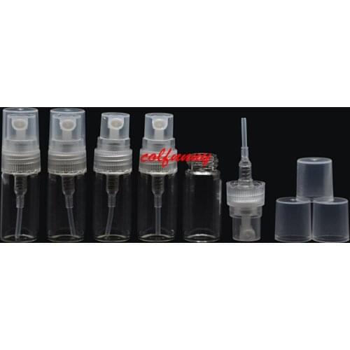 5000pcs/lot 2ML Glass Perfume Bottle, Mini refillable spray bottle, 2ml glass atomizer perfume is divided into bottles