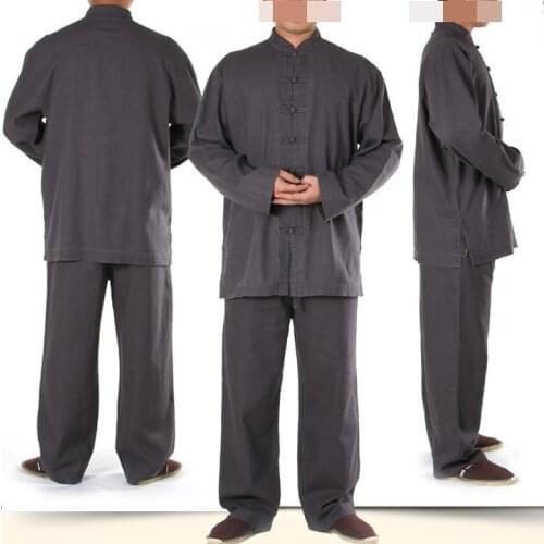 6colors Unisex cotton&linen tang suit Spring&Autumn&Winter meditation lay kung fu martial arts yoga clothing tai chi uniforms