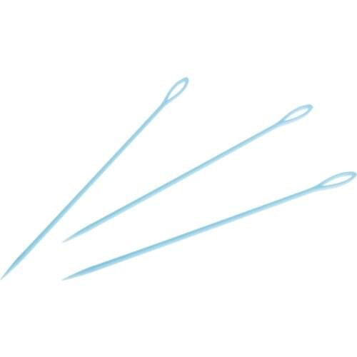 9 Pieces Colorful Large Eye Plastic Sewing Needles for Children Craft Needlework