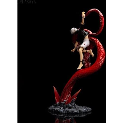 Anime 43cm Tokyo Ghoul Kaneki Ken Fighting Ver. PVC Action Figure Head can be changed Toys Brinquedos Collection Model lelakaya