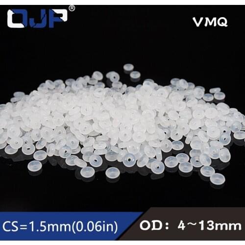 10PCS/lot White Silicon O-ring Silicone/VMQ 1.5mm Thickness OD4/5/6/7/8/9/10/11/12/13mm O Ring Seal Rubber Gasket Ring Washer