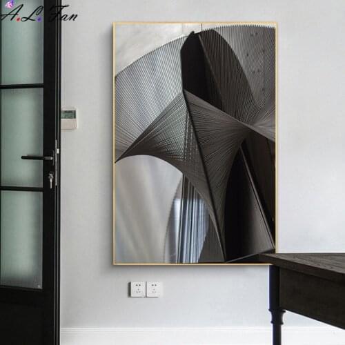 Black and white architectural decoration paintings, light and luxurious space, modern porch decoration paintings, living room