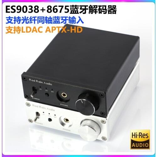 CSR8675 Bluetooth 5.0 Receiver ES9038 HiFi DAC w/ Power Cord For APTX-HD LDAC