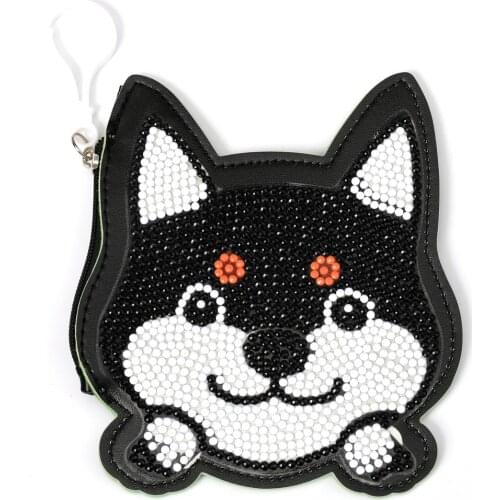 DIY Full Drill Diamond Painting Cute Dog Wallet Bag Keychain Keyrings Pendants Stitch Embroidery Coin Purse for Girl and Child