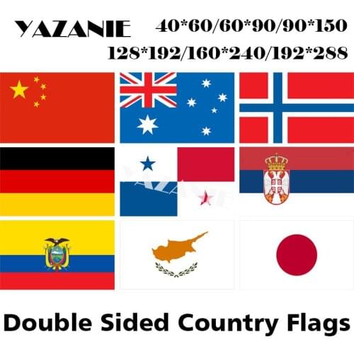 YAZANIE Double Sided China Chinese Australia Norway Germany Panama Serbia Ecuador Cyprus Japan Japanese Flags and Banners