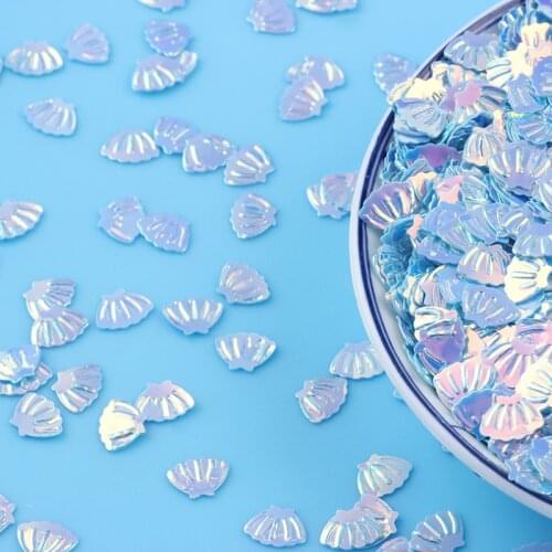 50g/Bag Nail Art Holographic Shell 7mm Nail Art Design Glitter Slices Iridescent Sparkle Nail Sequin 3D Decals For Manicure Tips