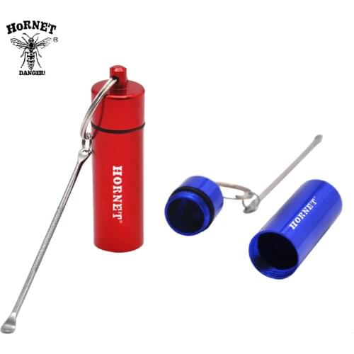 HORNET Premium Metal Bottle Snuff Snorter Aluminum Bottle Pill Box Case Sniffer bottles Snuff Sniffer Bottle With Metal Spoon