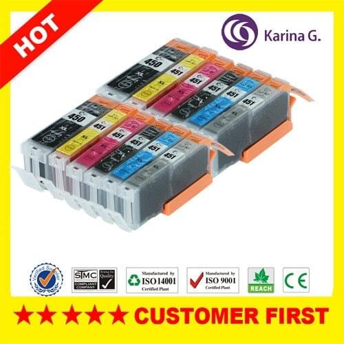 12PK Compatible printer ink cartridge PGI 450xl CLI451xl for Canon PIXMA MG6340 Ip7240 Printer