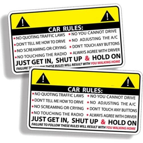 Car Window Adhesive Vinyl Decals Reflective Safety Rules Sticker for Jeep Decals