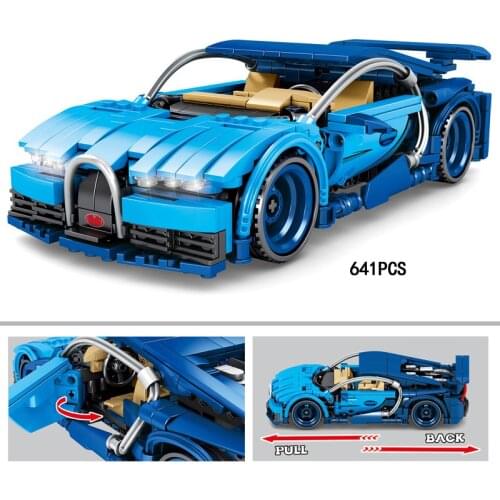 Technical 1:14 scale Speed racing building block Bugattis chiron pull back vehicle bricks super sport car toys collection