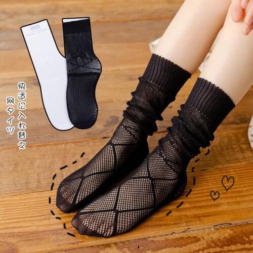 Cute princess bandage mesh tube socks student dance socks summer thin anti-mosquito pile socks spring and autumn can be worn