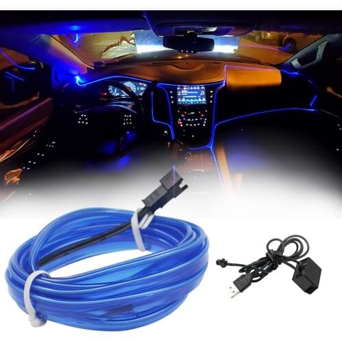 5M 1pcs/set 12V 500cm 196.85inch Wire USB Neon Flexible DIY Decorative Light Auto Car Interior Home Pary Atmosphere String Light