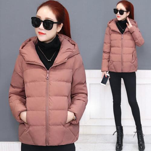 2020 New Autumn And Winter Jacket Parka Womens Clothes Large Size Loose Wild Hooded Womens Cotton Jacket Short Female Coat