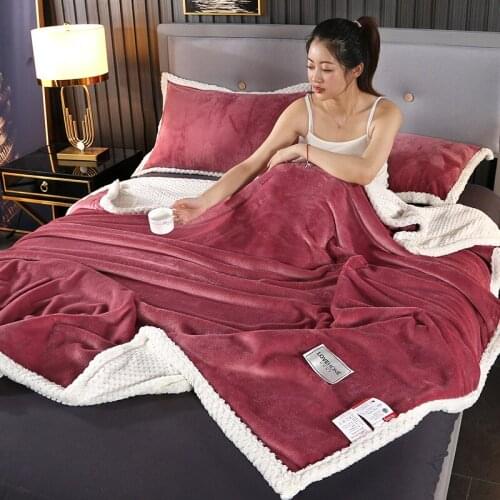Solid color thick coral fleece blanket Fala fleece blanket flannel small blanket