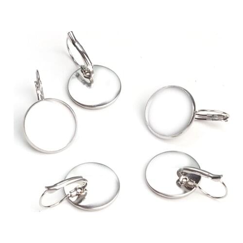 BASEHOME 10pcs/lot 316L Stainless Steel 6-20mm Inner Size Earring Settings Cabochon Base Fit Cabochon Cameo DIY Ear Jewelry