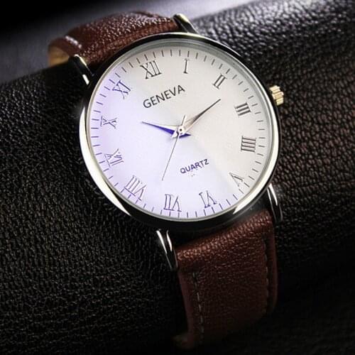 2021 Popular Mens Watch Blue Light Dazzling Roman Scale Mens Watch Belt Simple Fashion Quartz Watch Designer Watch